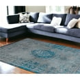 thumbnail image 1 of HomeRoots 548344 8 x 11 ft. Gray & Green Medallion Non Skid Rectangle Machine Woven Area Rug, 1 of 1