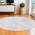 thumbnail image 1 of HomeRoots 548672 5 ft. White Round Abstract Non Skid Machine Woven Area Rug, 1 of 1