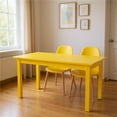 thumbnail image 1 of HomeRoots 548857 48 in. Yellow Solid Wood Dining Table, 1 of 1