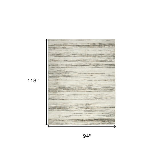 HomeRoots 553154 8 x 10 ft. Cream Abstract Distressed Rectangle Area Rug