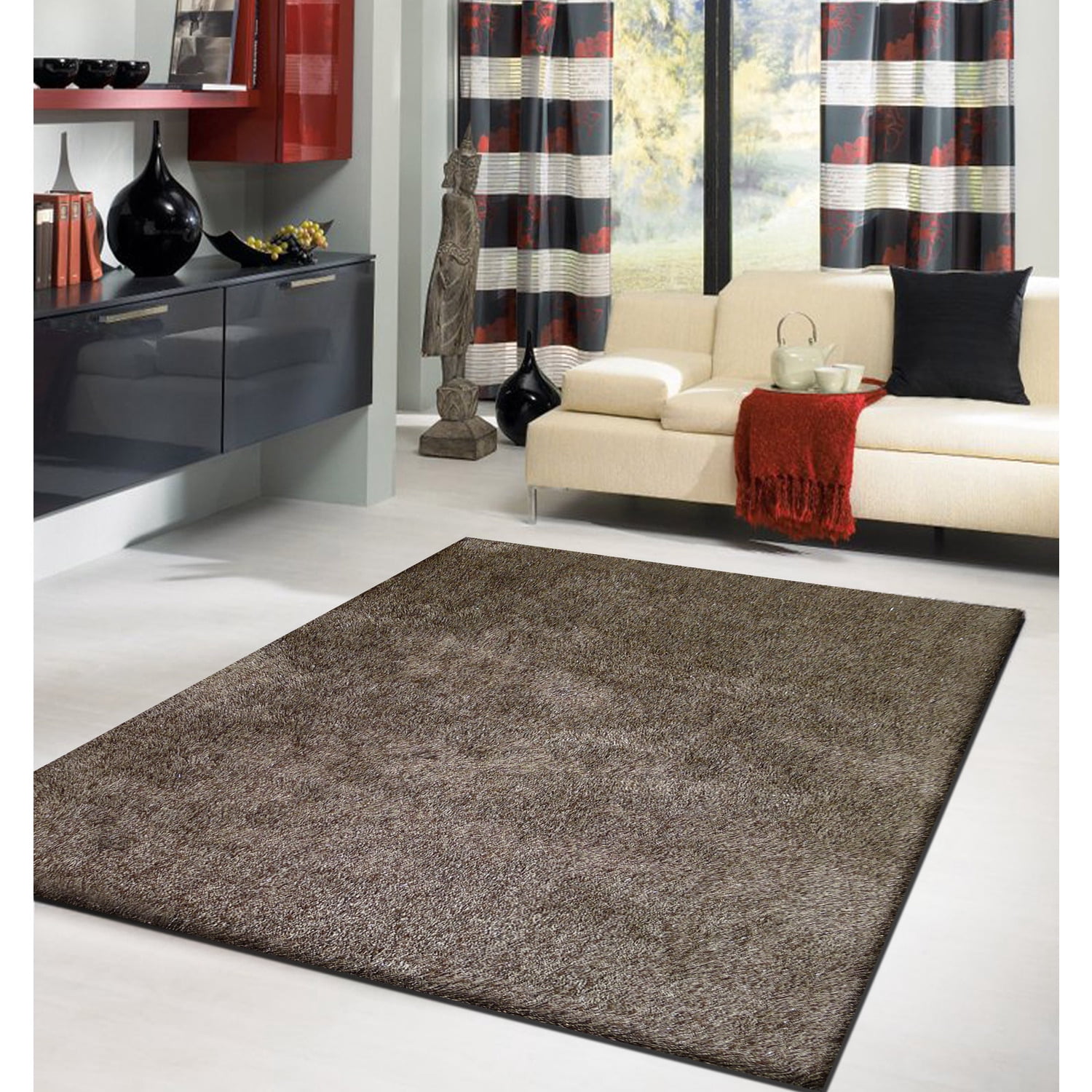 HomeRoots 553596 5 x 7 ft. Purple Shag Hand Tufted Rectangle Area Rug ...