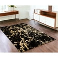 thumbnail image 1 of HomeRoots 553729 4 x 6 ft. Black & Gold Faux Fur Abstract Shag Non Skid Rectangle Tufted Area Rug, 1 of 1