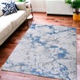 thumbnail image 1 of HomeRoots 553785 6 x 9 ft. Blue & Silver Abstract Printed Washable Non Skid Rectangle Area Rug, 1 of 8
