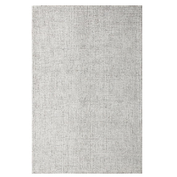 HomeRoots 554440 9 x 12 ft. Wool Checkered Hand Tufted Rectangle Area Rug, Gray & Ivory