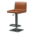 thumbnail image 1 of HomeRoots 555016 Orange & Black Faux Leather & Metal Low Back Adjustable Height Bar Chair, 1 of 1