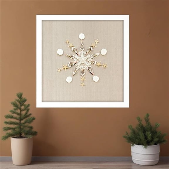 HomeRoots 558354 Caparazon Seashells & Coastal Icon White Framed Wall Art