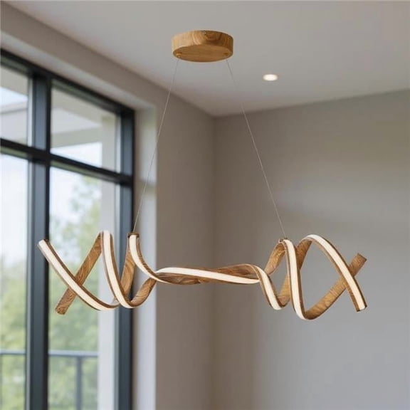 HomeRoots 558565 Brown Two Light Metal LED Dimmable Chandelier