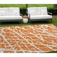 thumbnail image 1 of HomeRoots 559286 8 x 10 ft. Orange & White Abstract Washable Non Skid Indoor Outdoor Rectangle Machine Woven Area Rug, 1 of 1