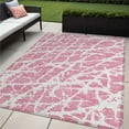 thumbnail image 1 of HomeRoots 559302 5 x 8 ft. Pink & Ivory Abstract Washable Non Skid Indoor Outdoor Rectangle Machine Woven Area Rug, 1 of 1