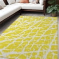 thumbnail image 1 of HomeRoots 559338 5 x 8 ft. Yellow & White Abstract Washable Non Skid Indoor Outdoor Rectangle Machine Woven Area Rug, 1 of 1