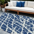 thumbnail image 1 of HomeRoots 559638 9 x 12 ft. Blue & White Abstract Washable Non Skid Indoor Outdoor Rectangle Machine Woven Area Rug, 1 of 1
