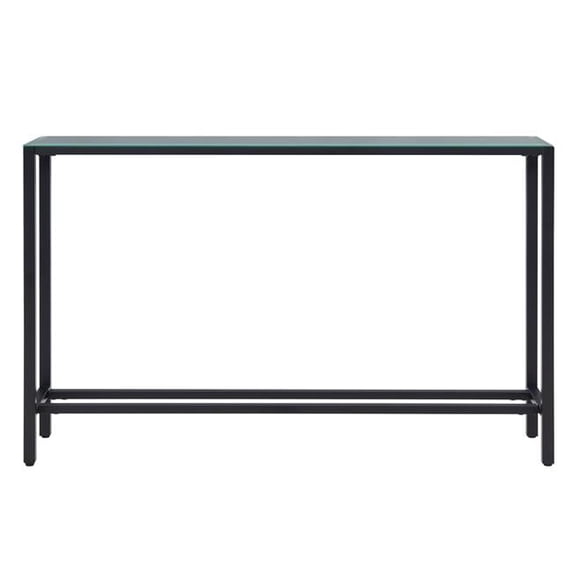 56 Black Mirrored Glass Console Table