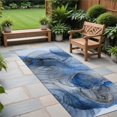 thumbnail image 1 of HomeRoots 560002 8 ft. Runner Ivory Blue & Gray Abstract Washable Non Skid Indoor Outdoor Runner Machine Woven Rug, 1 of 1