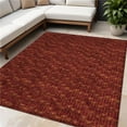 thumbnail image 1 of HomeRoots 560068 5 x 8 ft. Burgundy Geometric Washable Non Skid Indoor Outdoor Rectangle Machine Woven Area Rug, 1 of 1