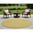 thumbnail image 1 of HomeRoots 560078 8 ft. Round Gold Round Geometric Washable Non Skid Indoor Outdoor Machine Woven Area Rug, 1 of 1