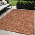 thumbnail image 1 of HomeRoots 560143 5 x 8 ft. Terra Cotta Geometric Washable Non Skid Indoor Outdoor Rectangle Machine Woven Area Rug, 1 of 1