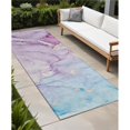 thumbnail image 1 of HomeRoots 560230 8 ft. Runner Purple Abstract Washable Non Skid Indoor Outdoor Runner Machine Woven Rug, 1 of 1