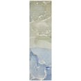thumbnail image 1 of HomeRoots 560239 8 ft. Runner Blue Abstract Washable Non Skid Indoor Outdoor Runner Machine Woven Rug, 1 of 1