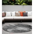 thumbnail image 1 of HomeRoots 560515 8 ft. Round Gray Round Abstract Washable Non Skid Indoor Outdoor Machine Woven Area Rug, 1 of 1