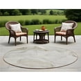 thumbnail image 1 of HomeRoots 560542 8 ft. Round Beige & Ivory Round Abstract Washable Non Skid Indoor Outdoor Machine Woven Area Rug, 1 of 1