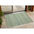 thumbnail image 1 of HomeRoots 560684 3 x 5 ft. Artichoke Green Striped Washable Non Skid Indoor Outdoor Rectangle Machine Woven Area Rug, 1 of 1