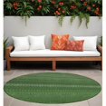 thumbnail image 1 of HomeRoots 560713 8 ft. Round Fern Green Round Striped Washable Non Skid Indoor Outdoor Machine Woven Area Rug, 1 of 1