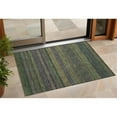 thumbnail image 1 of HomeRoots 560753 2 x 3 ft. Olive Green Striped Washable Non Skid Indoor Outdoor Rectangle Machine Woven Area Rug, 1 of 1