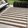 thumbnail image 1 of HomeRoots 560820 5 x 8 ft. Chocolate Striped Washable Non Skid Indoor Outdoor Rectangle Machine Woven Area Rug, 1 of 1