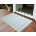 thumbnail image 1 of HomeRoots 560942 2 x 3 ft. Sky Blue Striped Washable Non Skid Indoor Outdoor Rectangle Machine Woven Area Rug, 1 of 1