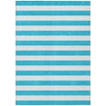 thumbnail image 1 of HomeRoots 560968 10 x 14 ft. Teal Striped Washable Non Skid Indoor Outdoor Rectangle Machine Woven Area Rug, 1 of 1