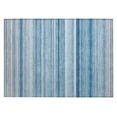 thumbnail image 1 of HomeRoots 560996 2 x 3 ft. Blue Striped Washable Non Skid Indoor Outdoor Rectangle Machine Woven Area Rug, 1 of 1