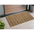 thumbnail image 1 of HomeRoots 561068 2 x 3 ft. Brown & Tan Striped Washable Non Skid Indoor Outdoor Rectangle Machine Woven Area Rug, 1 of 1