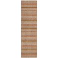 thumbnail image 1 of HomeRoots 561231 8 ft. Runner Beige & Orange Striped Washable Non Skid Indoor Outdoor Runner Machine Woven Rug, 1 of 1