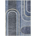 thumbnail image 1 of HomeRoots 561324 5 x 8 ft. Blue & Black Abstract Washable Non Skid Indoor Outdoor Rectangle Machine Woven Area Rug, 1 of 1