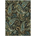 thumbnail image 1 of HomeRoots 561391 10 x 14 ft. Black & Gold Paisley Washable Non Skid Indoor Outdoor Rectangle Machine Woven Area Rug, 1 of 1