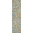 thumbnail image 1 of HomeRoots 561402 8 ft. Runner Gray & Gold Paisley Washable Non Skid Indoor Outdoor Runner Machine Woven Rug, 1 of 1