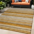 thumbnail image 1 of HomeRoots 561533 5 x 8 ft. Brown & Orange Striped Washable Non Skid Indoor Outdoor Rectangle Machine Woven Area Rug, 1 of 1