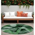 thumbnail image 1 of HomeRoots 561593 8 ft. Round Fern Green Round Abstract Washable Non Skid Indoor Outdoor Machine Woven Area Rug, 1 of 1
