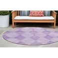 thumbnail image 1 of HomeRoots 561773 8 ft. Round Lavender Round Geometric Washable Non Skid Indoor Outdoor Machine Woven Area Rug, 1 of 1