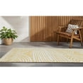 thumbnail image 1 of HomeRoots 561832 8 ft. Runner Gold & White Abstract Washable Non Skid Indoor Outdoor Runner Machine Woven Rug, 1 of 1