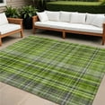 thumbnail image 1 of HomeRoots 561884 10 x 14 ft. Green Plaid Washable Non Skid Indoor Outdoor Rectangle Machine Woven Area Rug, 1 of 1