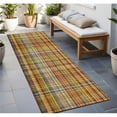 thumbnail image 1 of HomeRoots 561895 8 ft. Runner Orange Plaid Washable Non Skid Indoor Outdoor Runner Machine Woven Rug, 1 of 1