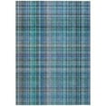 thumbnail image 1 of HomeRoots 561934 5 x 8 ft. Teal Plaid Washable Non Skid Indoor Outdoor Rectangle Machine Woven Area Rug, 1 of 1