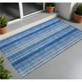 thumbnail image 1 of HomeRoots 562020 2 x 3 ft. Blue Striped Washable Non Skid Indoor Outdoor Rectangle Machine Woven Area Rug, 1 of 1