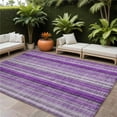 thumbnail image 1 of HomeRoots 562080 8 x 10 ft. Purple Striped Washable Non Skid Indoor Outdoor Rectangle Machine Woven Area Rug, 1 of 1