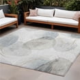 thumbnail image 1 of HomeRoots 562118 10 x 14 ft. Ivory Blue & Gray Abstract Washable Non Skid Indoor Outdoor Rectangle Machine Woven Area Rug, 1 of 1