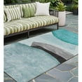 thumbnail image 1 of HomeRoots 562201 8 ft. Runner Ivory Teal & Gray Abstract Washable Non Skid Indoor Outdoor Runner Machine Woven Rug, 1 of 1