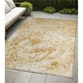 thumbnail image 1 of HomeRoots 562654 5 x 8 ft. Cream & Gold Abstract Washable Non Skid Indoor Outdoor Rectangle Machine Woven Area Rug, 1 of 1