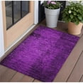 thumbnail image 1 of HomeRoots 562722 2 x 3 ft. Purple Abstract Washable Non Skid Indoor Outdoor Rectangle Machine Woven Area Rug, 1 of 1