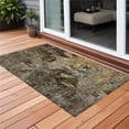 thumbnail image 1 of HomeRoots 562770 3 x 5 ft. Brown Terracotta & Gray Floral Washable Non Skid Indoor Outdoor Rectangle Machine Woven Area Rug, 1 of 1